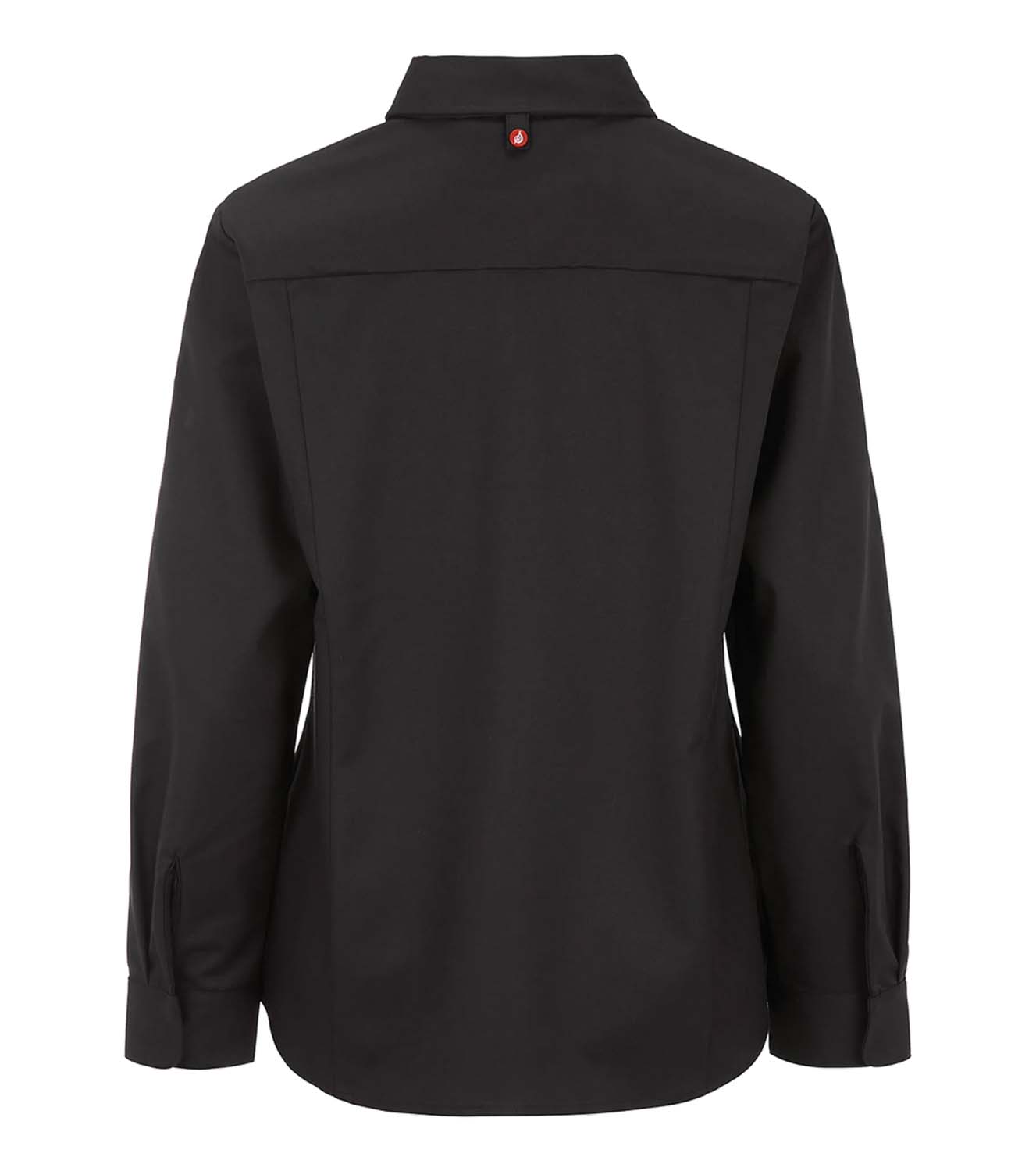 1112 Kokshemd stretch dames in lange mouw - Zwart – Segers