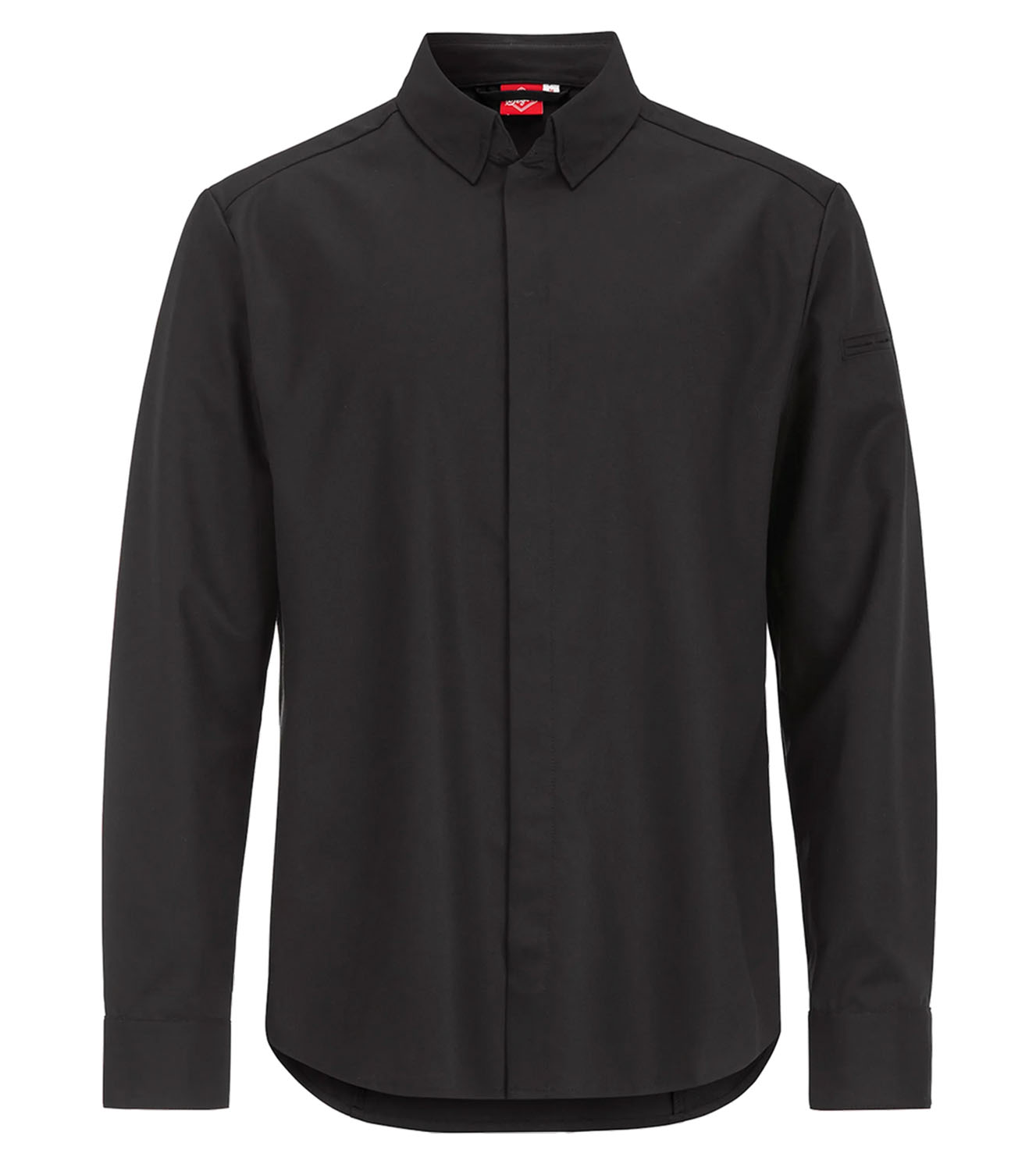 1117 zwart stretch koksbui of bedieningsshirt